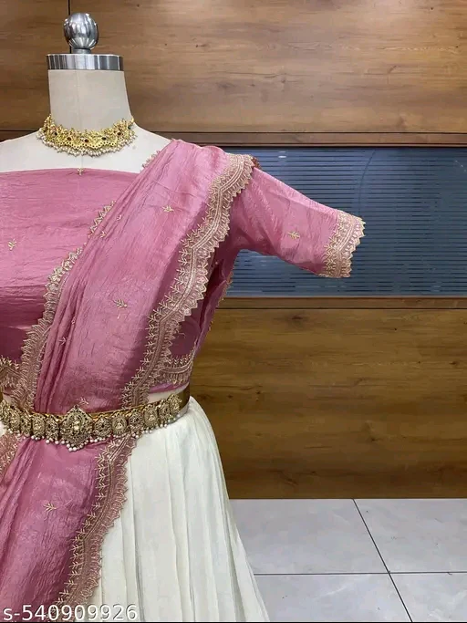 Premium Georgette Semi-Stitched Lehenga with Unstitched Blouse for Women | Party & Wedding Wear# - Image 3