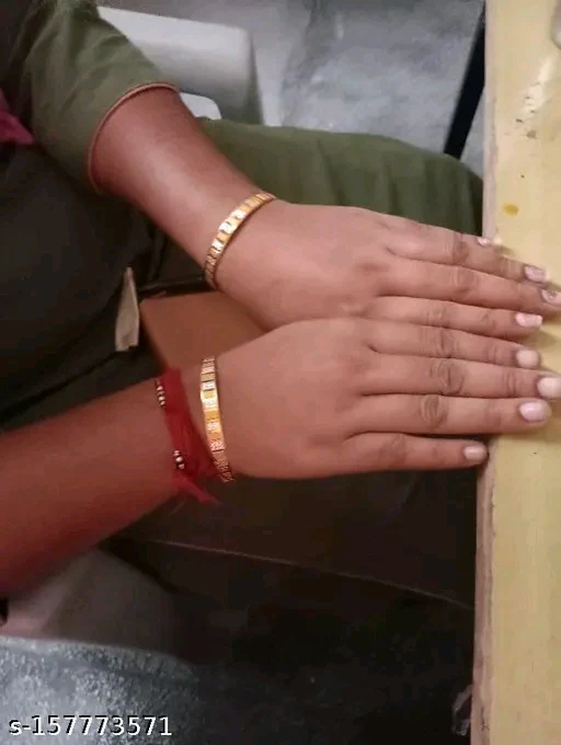 Gold-Plated Bangle Set (Non-Adjustable, Alloy) - Image 3