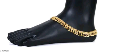 Gold Trendy Traditional Fashion Indian Style Anklet - Elegant Gold-Plated Payal for Women and Girls - Image 3