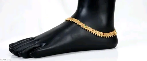 Elegant Gold-Plated Traditional Indian Anklet with Colorful Stones for Women & Girls - Image 2