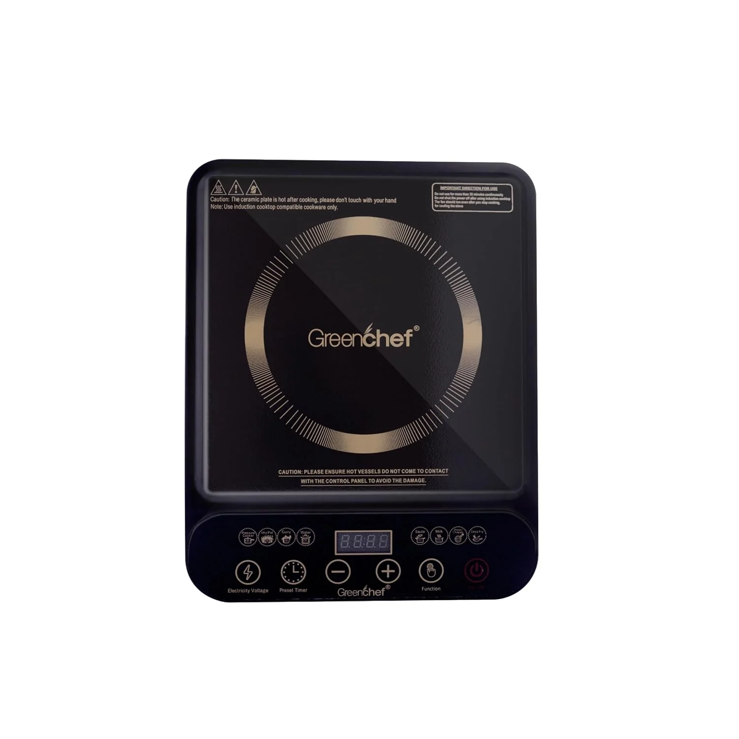Greenchef DICE 2000W Induction Cooktop with LED Display Touch Panel & Preset Functions # - Image 7
