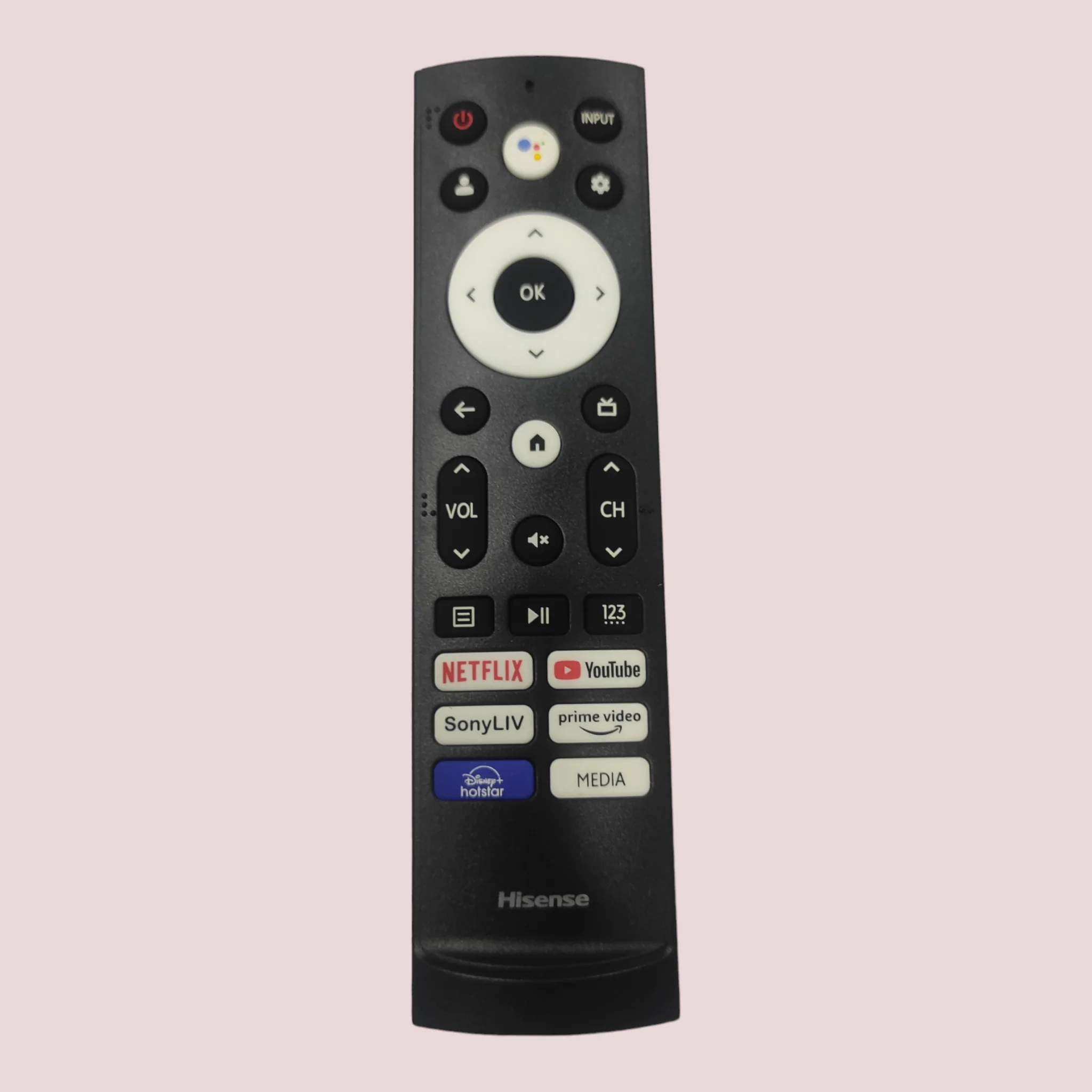 Original Hisense Smart TV Remote with Voice Control – YouTube, Google Play, Hotstar & Prime Video Buttons# - Image 3