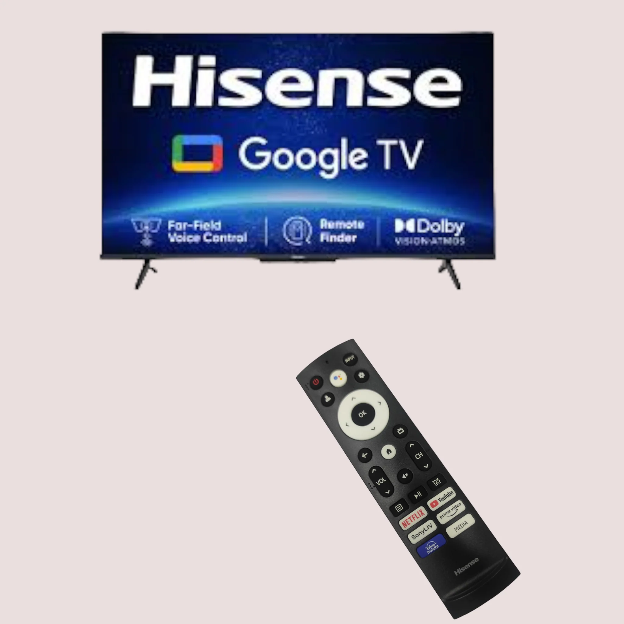 Original Hisense Smart TV Remote with Voice Control – YouTube, Google Play, Hotstar & Prime Video Buttons# - Image 6