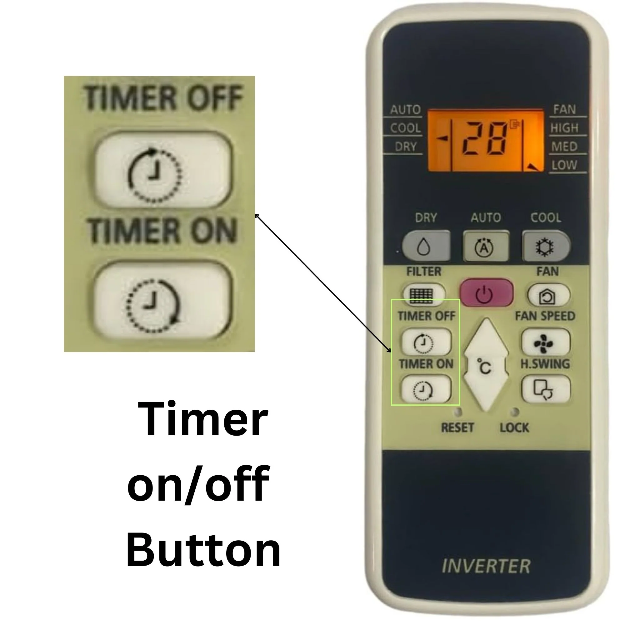 Hitachi AC Remote Control for Inverter Model (220) – Compatible Replacement for Split AC Units# - Image 3