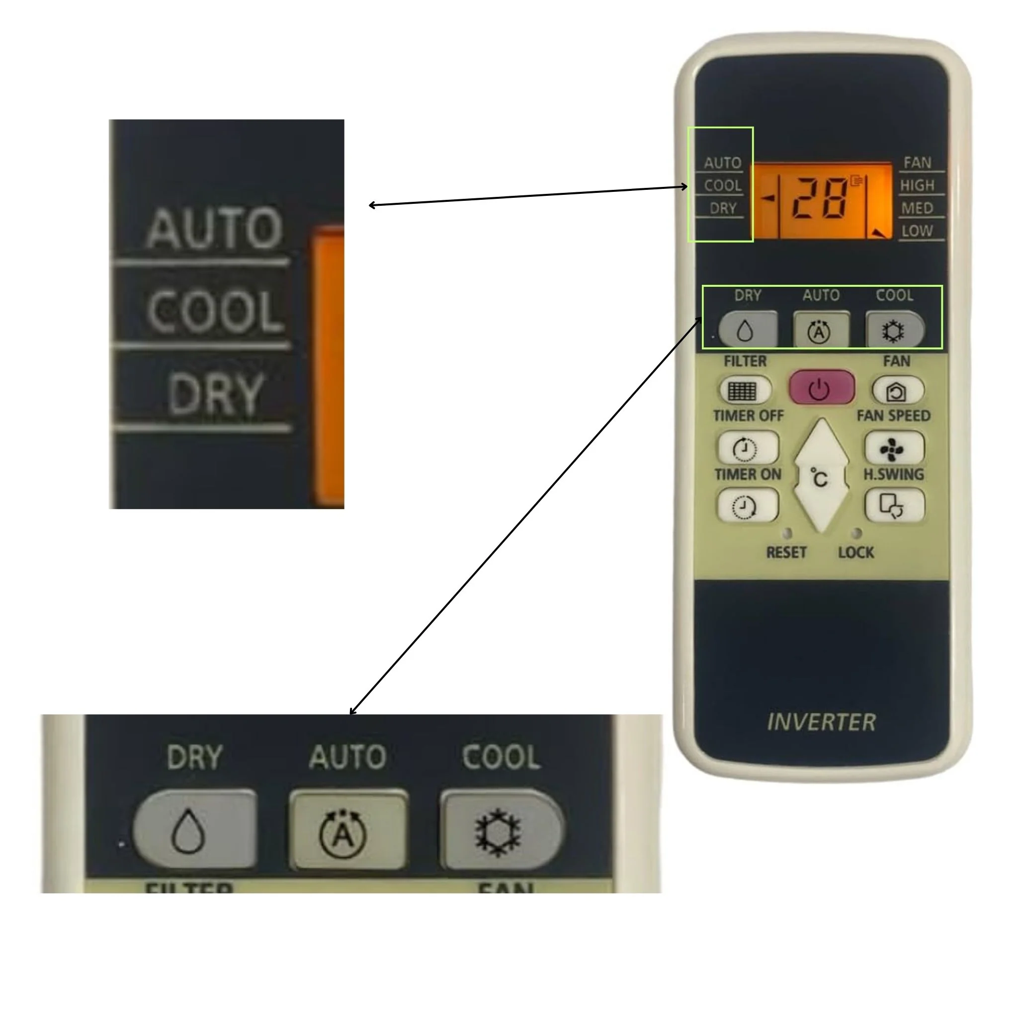 Hitachi AC Remote Control for Inverter Model (220) – Compatible Replacement for Split AC Units# - Image 4