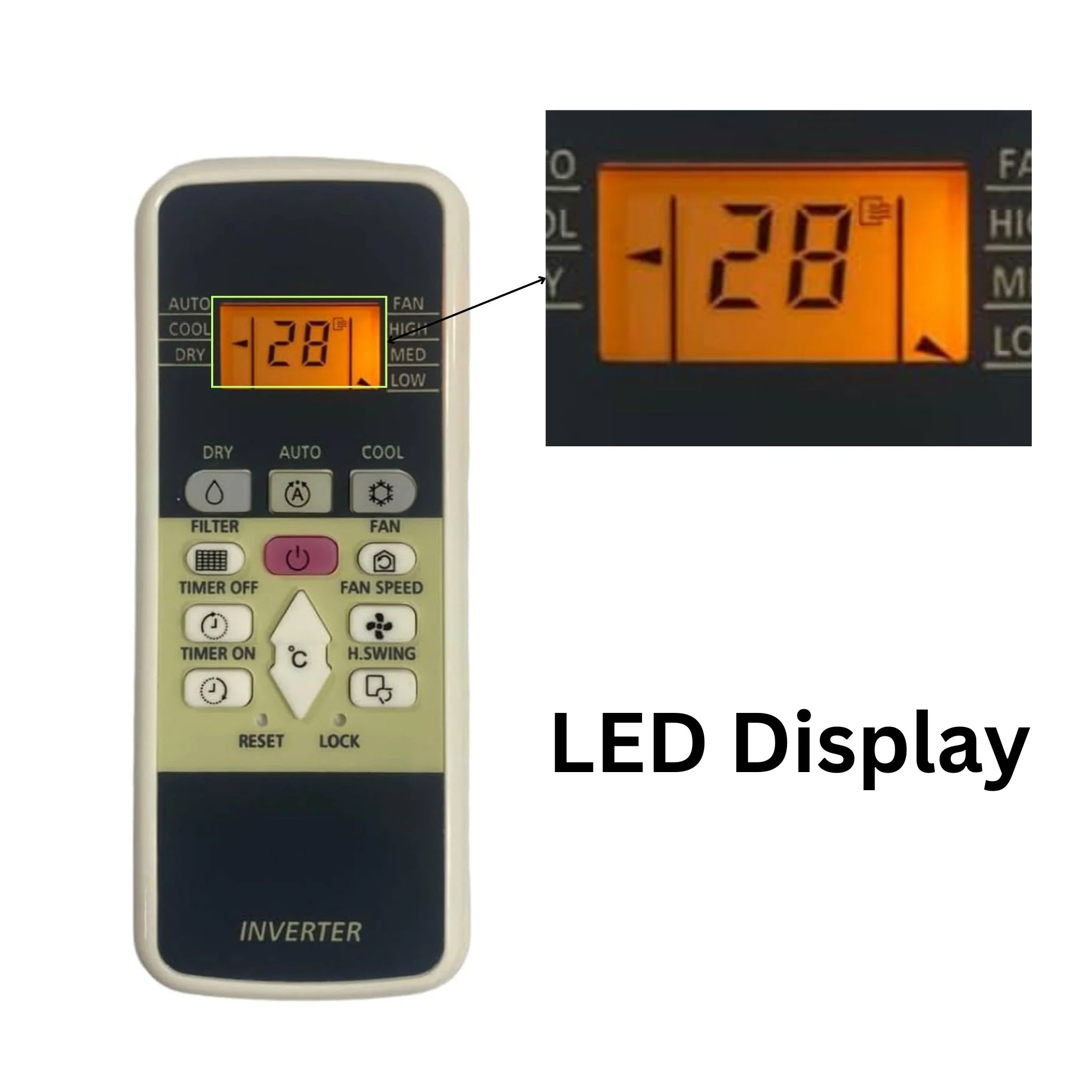 Hitachi AC Remote Control for Inverter Model (220) – Compatible Replacement for Split AC Units# - Image 6