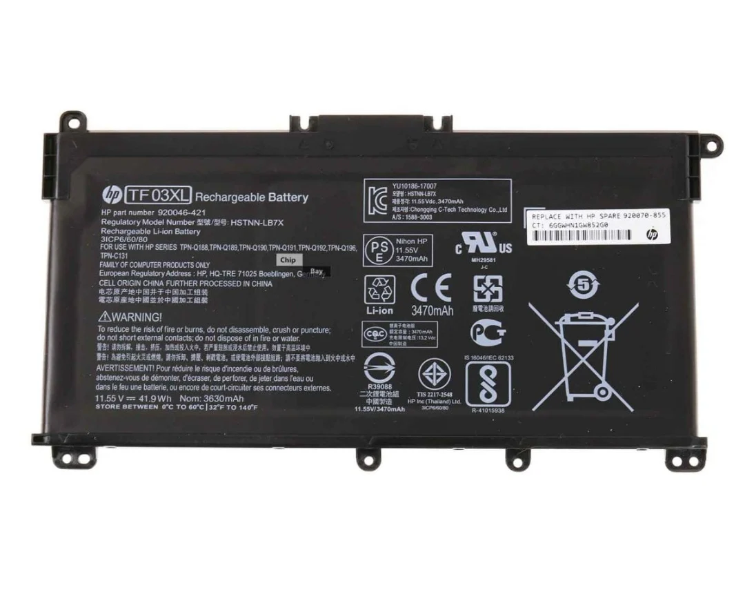HP Laptop Battery TF03XL