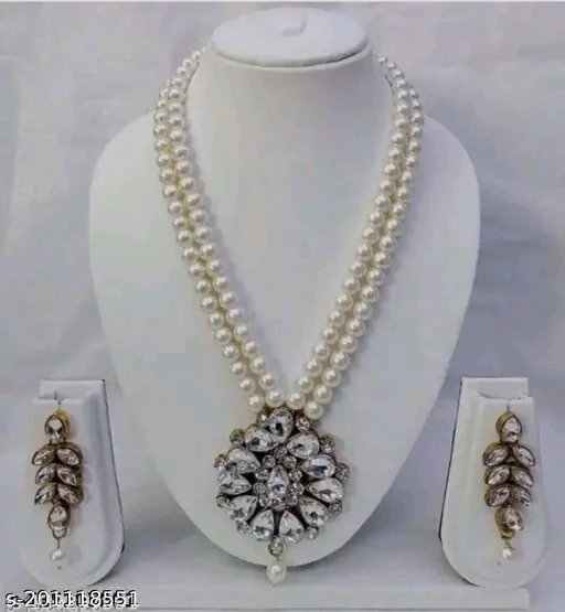 Elegant Gold-Plated Cubic Zirconia Necklace & Earrings Set – Adjustable &Timeless" - Image 2
