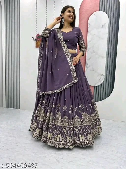 Kashvi Superior Art Silk Embroidered Lehenga with Choli & Dupatta Set #