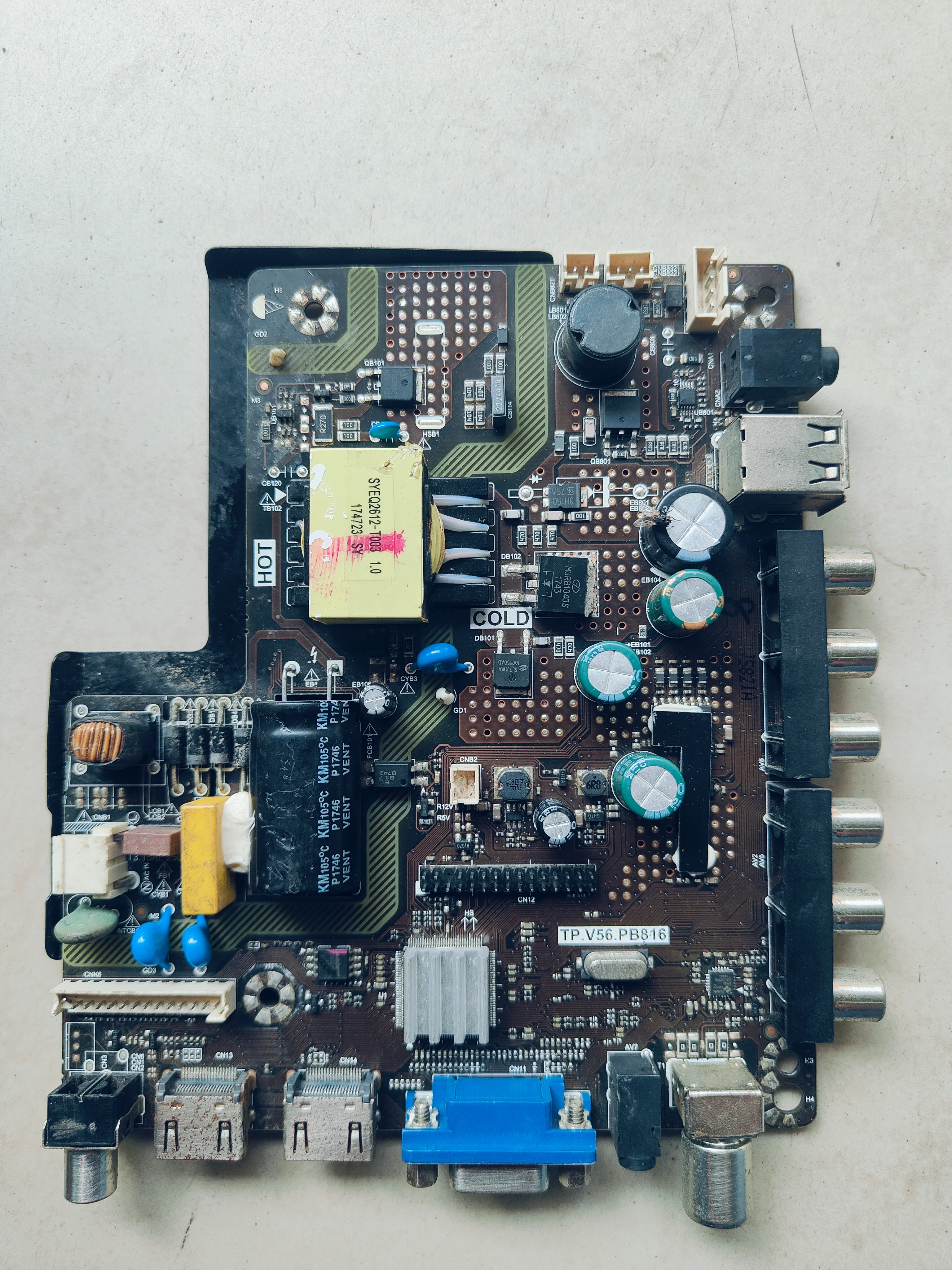 Universal TV Motherboard TP.V56.PB801 – Combo Board for 32” LED/LCD TVs#