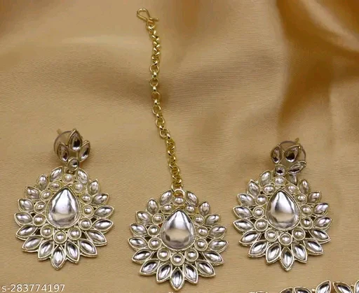 Royal Navratna Kundan Jewelry Set – Gold-Plated Elegance for Every Occasion - Image 3