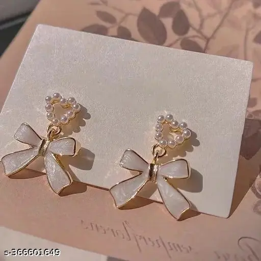 Elegant Gold-Plated Drop Earrings with Cubic Zirconia Studs - Image 2