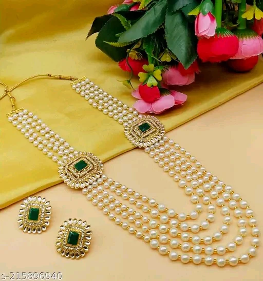 OH STONE Grand Moti Rani Haar Necklace Set – Royal Bridal Elegance ✨