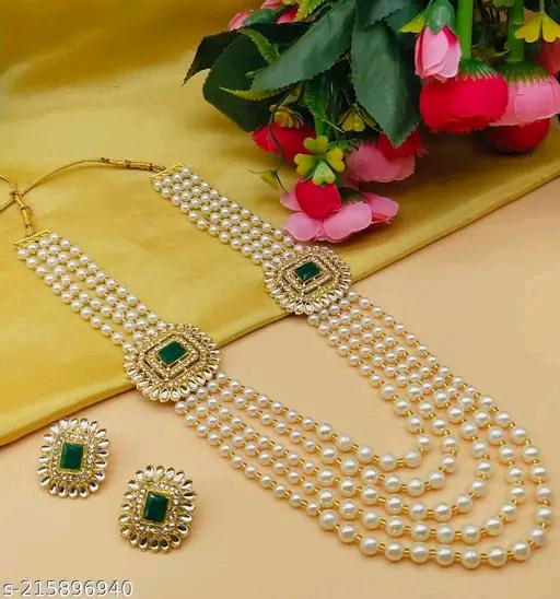 OH STONE Grand Moti Rani Haar Necklace Set – Royal Bridal Elegance ✨ - Image 3