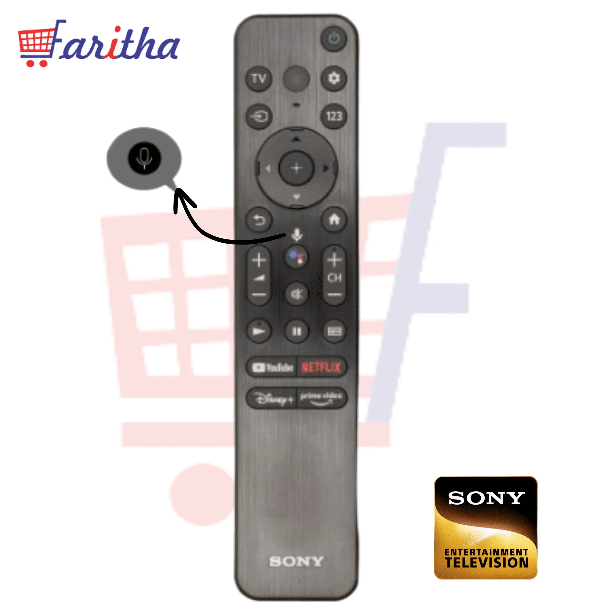 Original Sony Smart TV Remote Control with Google Play, Netflix & Voice Control#?v - Image 3