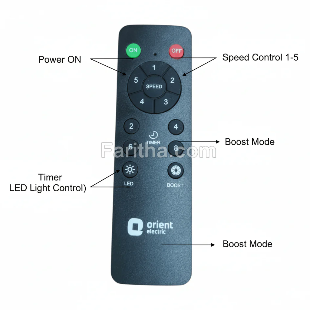 Orient Ceiling Fan Remote Control – Replacement for Orient Fans with Speed & Timer Functions# - Image 4
