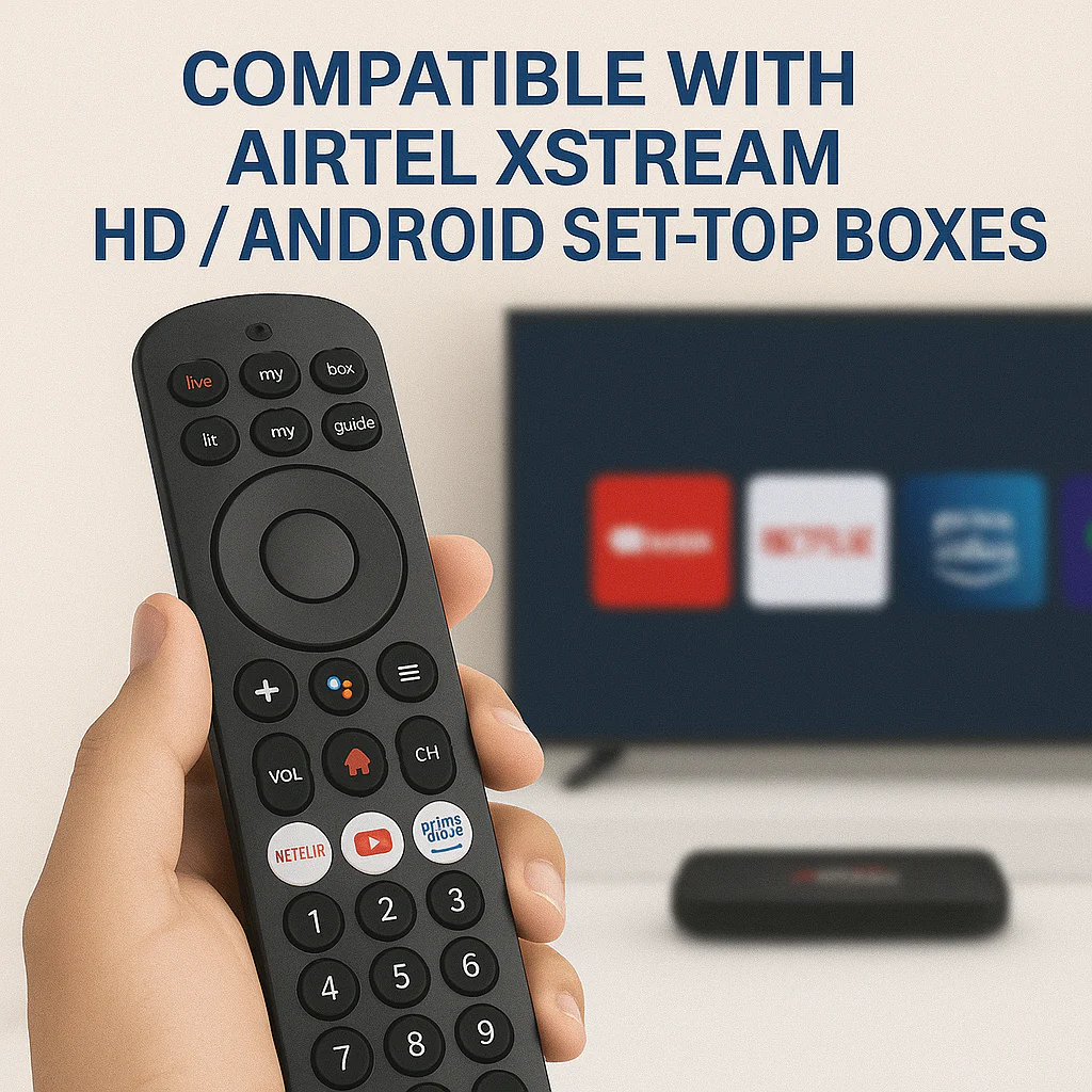 Original Airtel Xstream HD Set-Top Box Remote with Voice Control – Netflix, YouTube, Prime Video Compatible# - Image 6