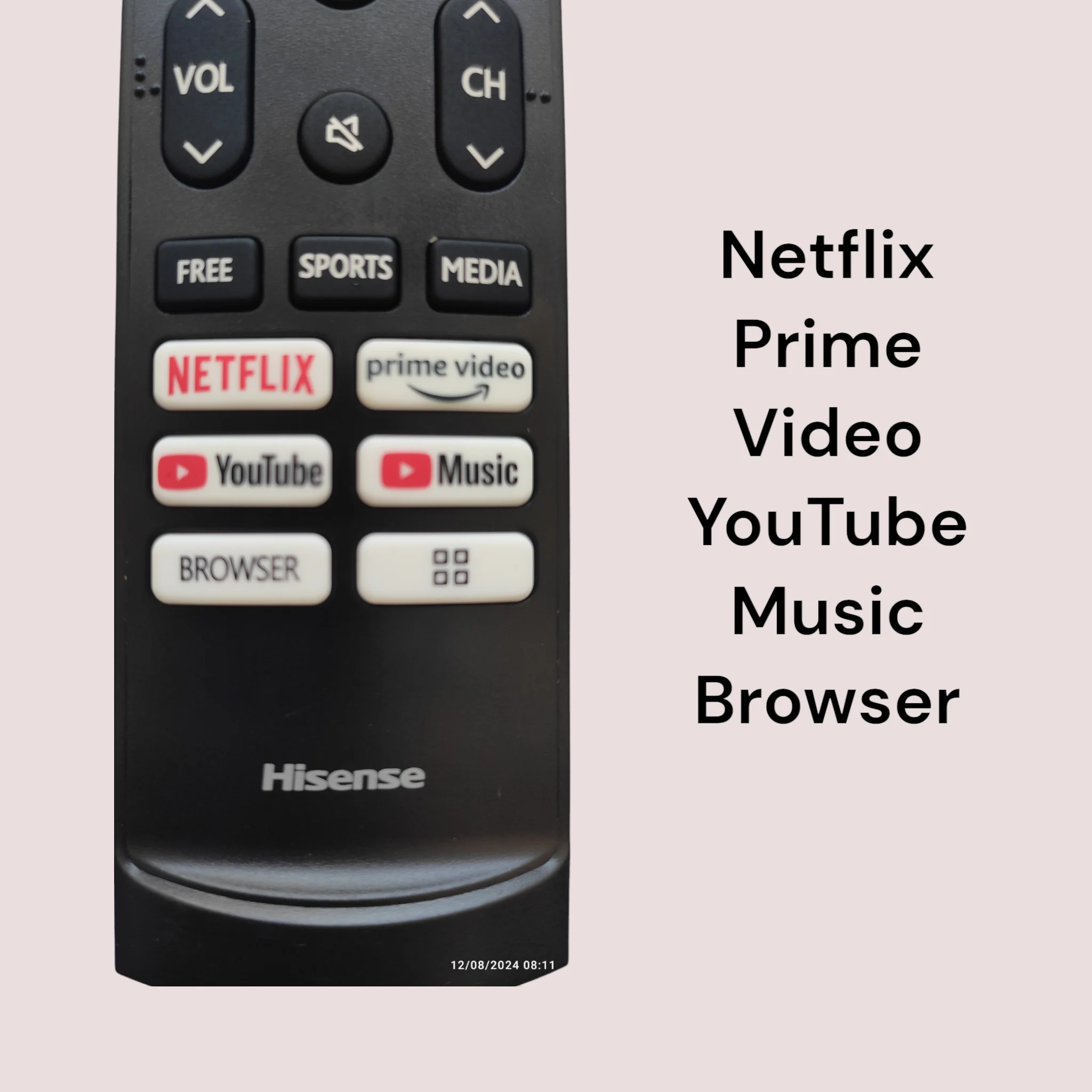Original Hisense Smart TV remote control Netflix, Prime Video, Youtube, Music, Browser with voice sensor# - Image 5