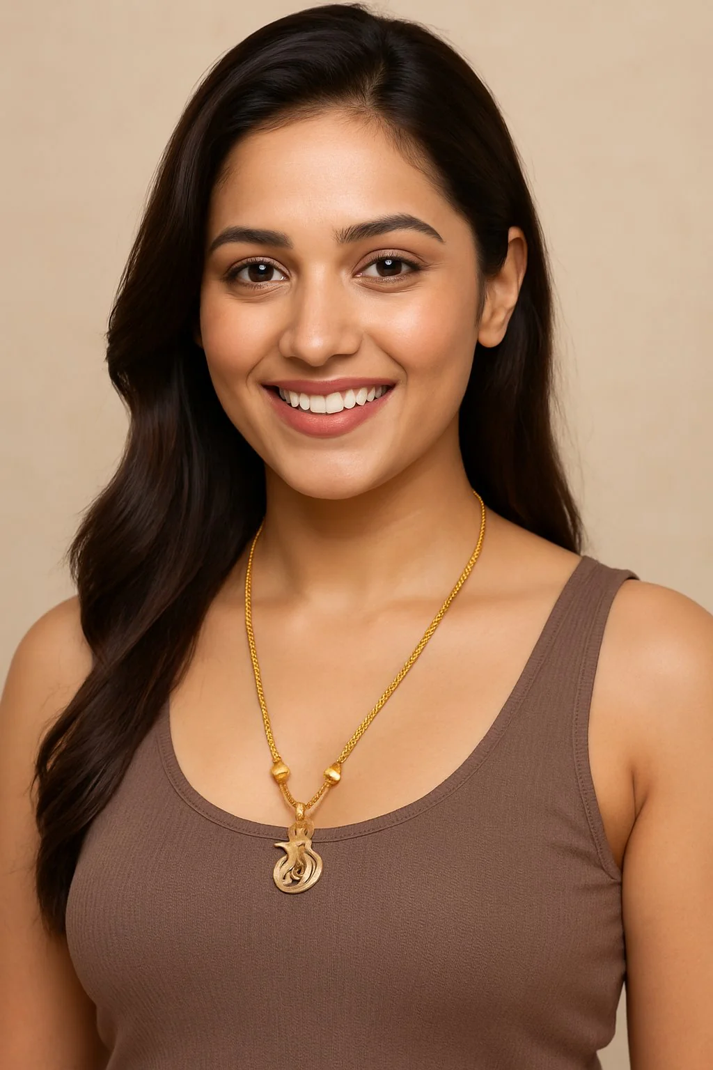 Original Imported Micro Gold Plated Mugappu Chain – MOP Pendant Design for Women - Image 2