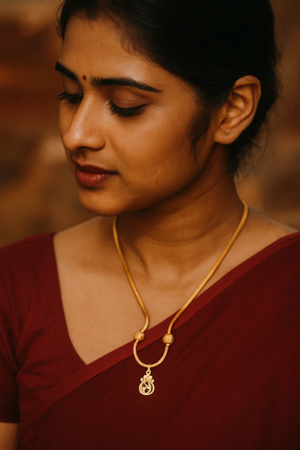 Original Imported Micro Gold Plated Mugappu Chain – MOP Pendant Design for Women - Image 3
