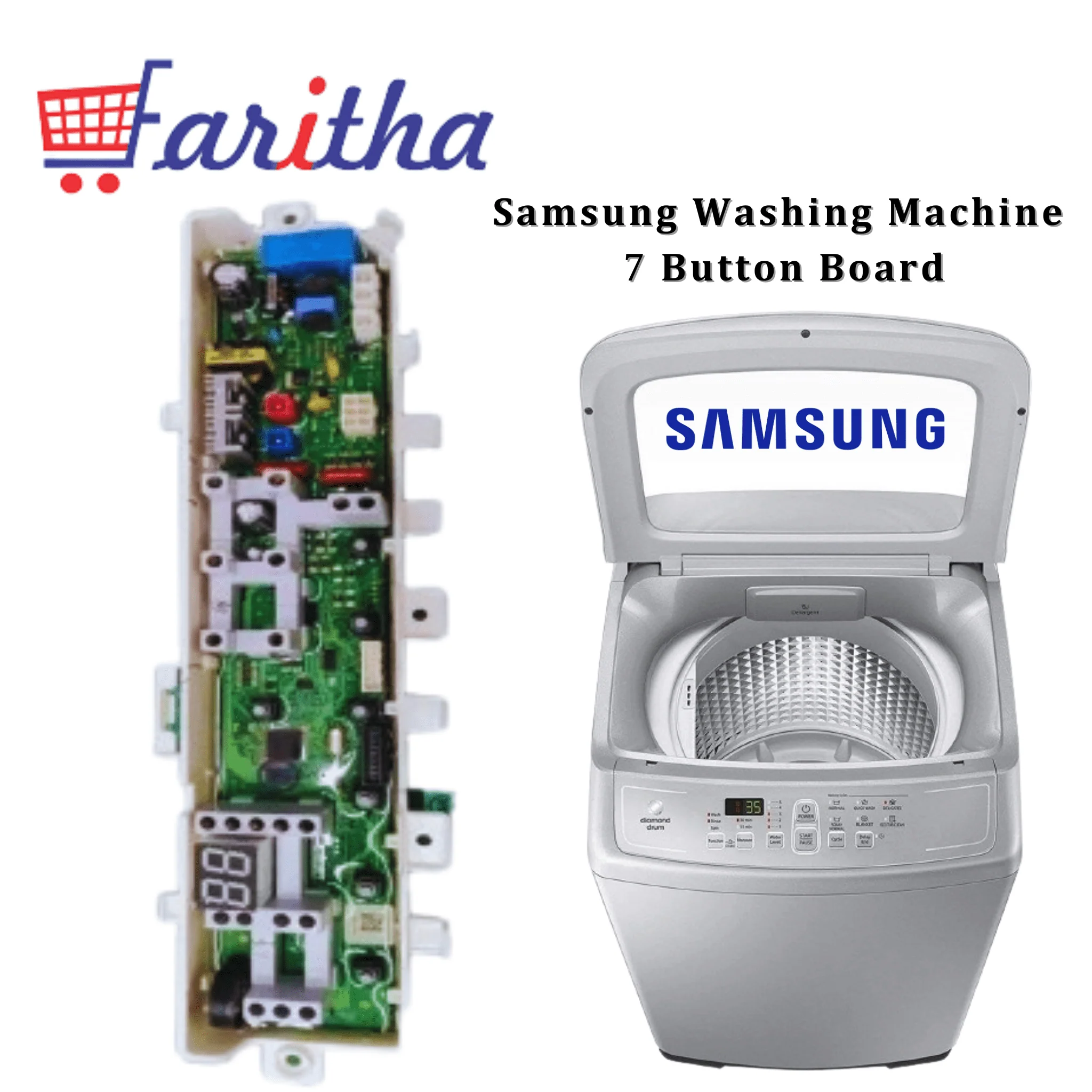 Samsung Original 7-Button Washing Machine Control Board – Compatible Replacement for Select Models # - Image 4