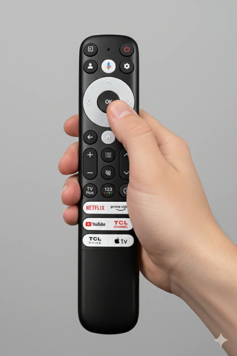 Original TCL Smart TV Voice Remote Control with Google Assistant | Netflix, Prime Video & YouTube Hotkeys - Image 2