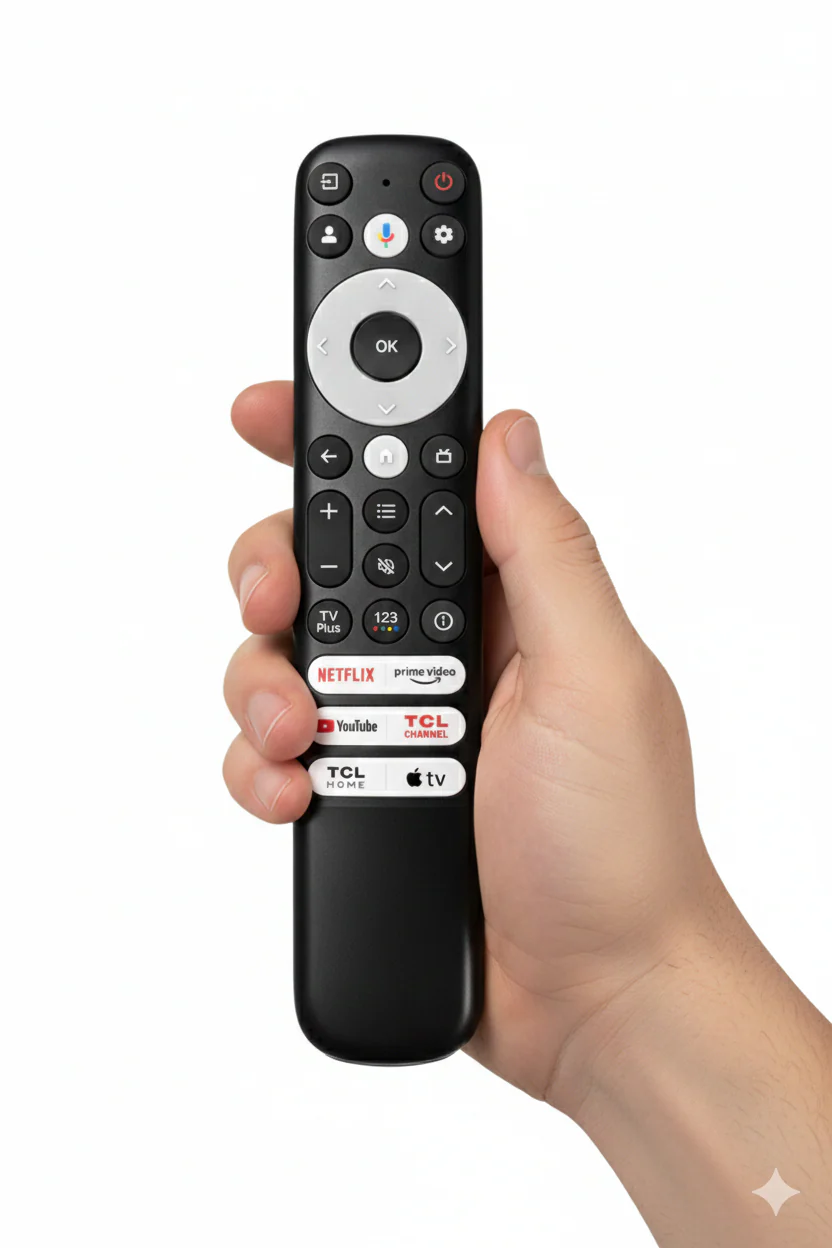 Original TCL Smart TV Voice Remote Control with Google Assistant | Netflix, Prime Video & YouTube Hotkeys - Image 3