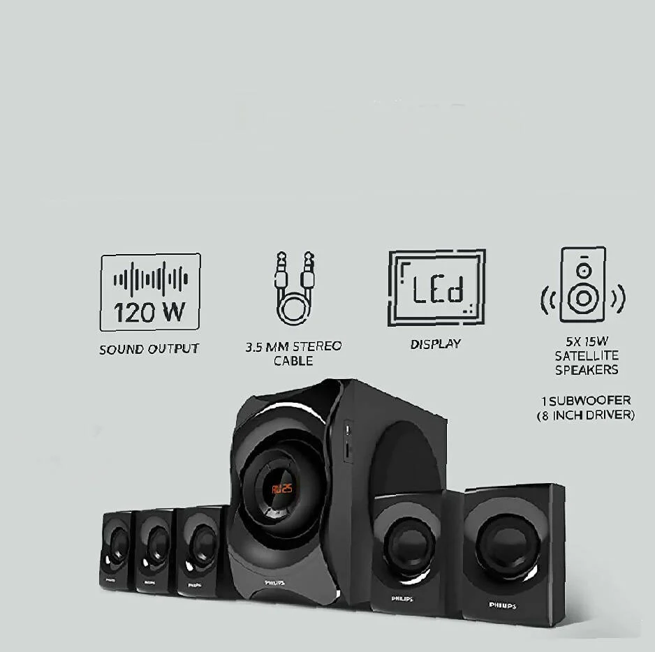 Philips 12000W 5.1 Speaker SPA8000B - Image 3