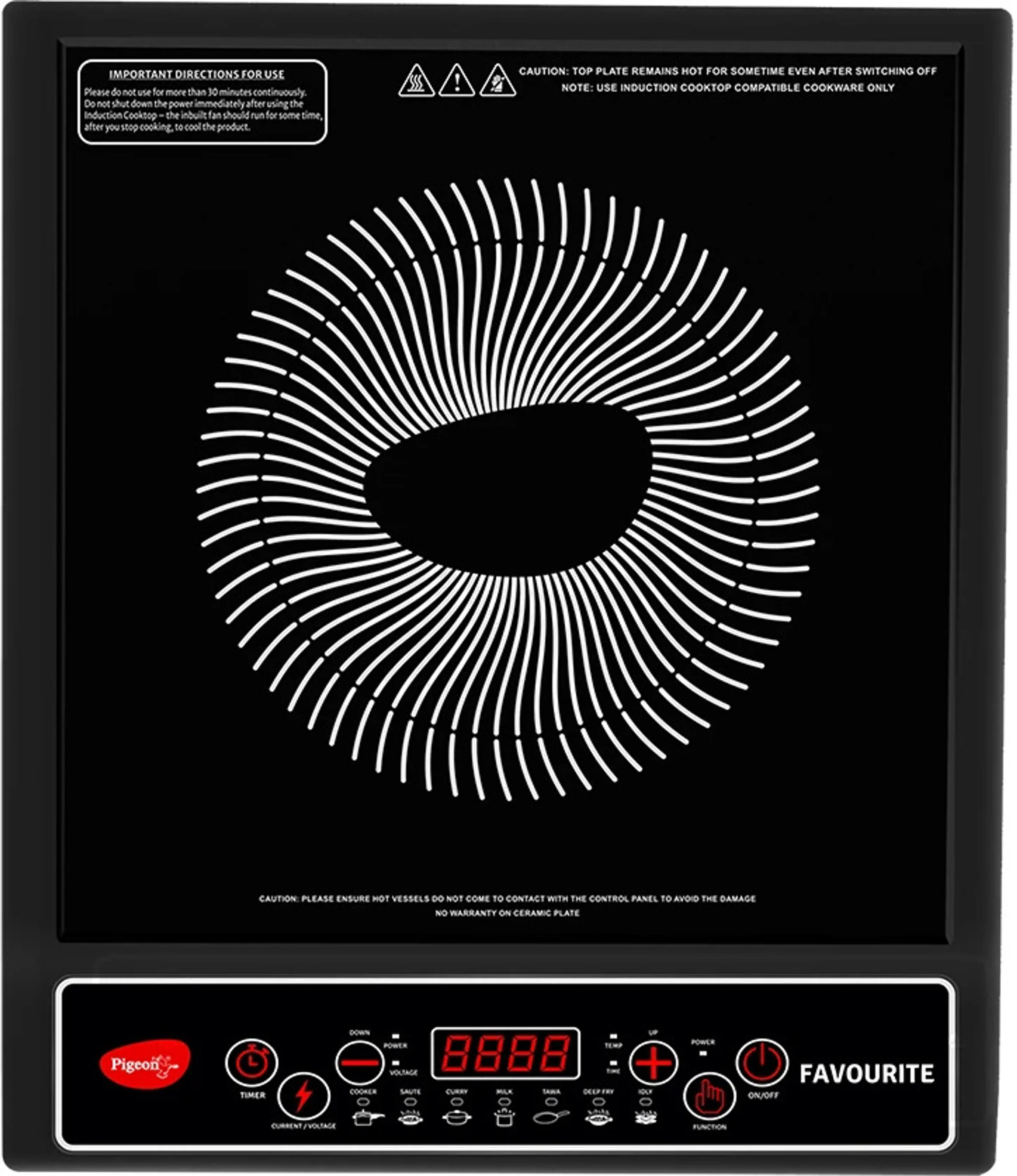 Pigeon Induction Cooktop Push Button Electric Stove Portable Black # - Image 2