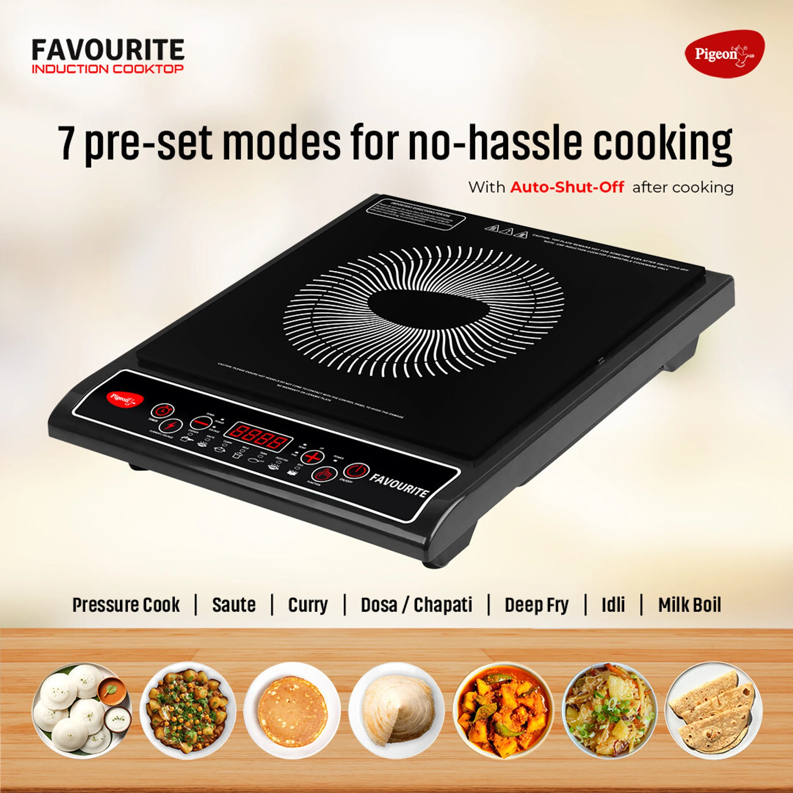 Pigeon Induction Cooktop Push Button Electric Stove Portable Black # - Image 3