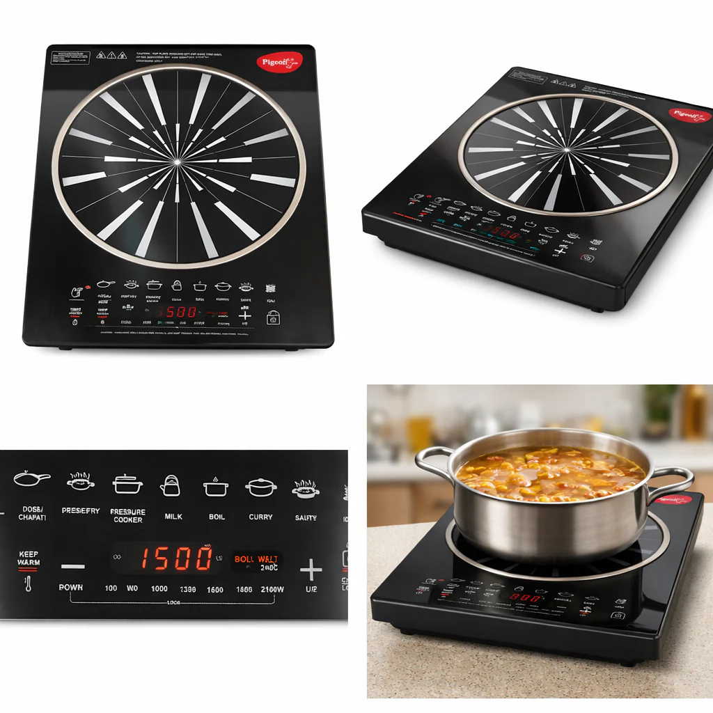 Pigeon Rapido Anti-Skid Induction Cooktop – 2100W High Power | 8 Preset Menus | Feather Touch Control | Energy Saving Cooker - Image 3