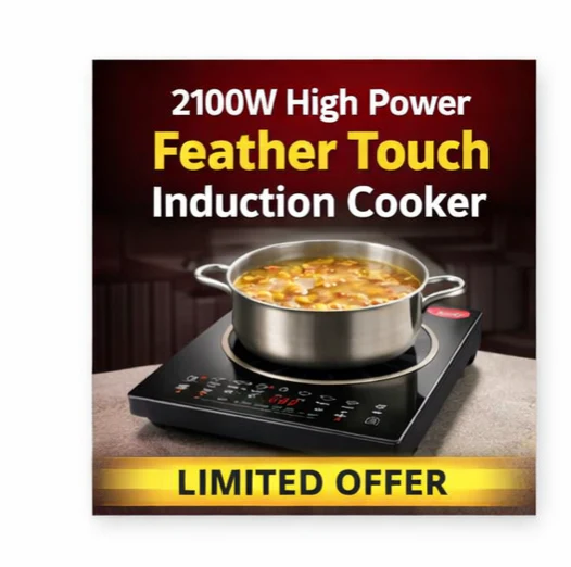 Pigeon Rapido Anti-Skid Induction Cooktop – 2100W High Power | 8 Preset Menus | Feather Touch Control | Energy Saving Cooker - Image 6