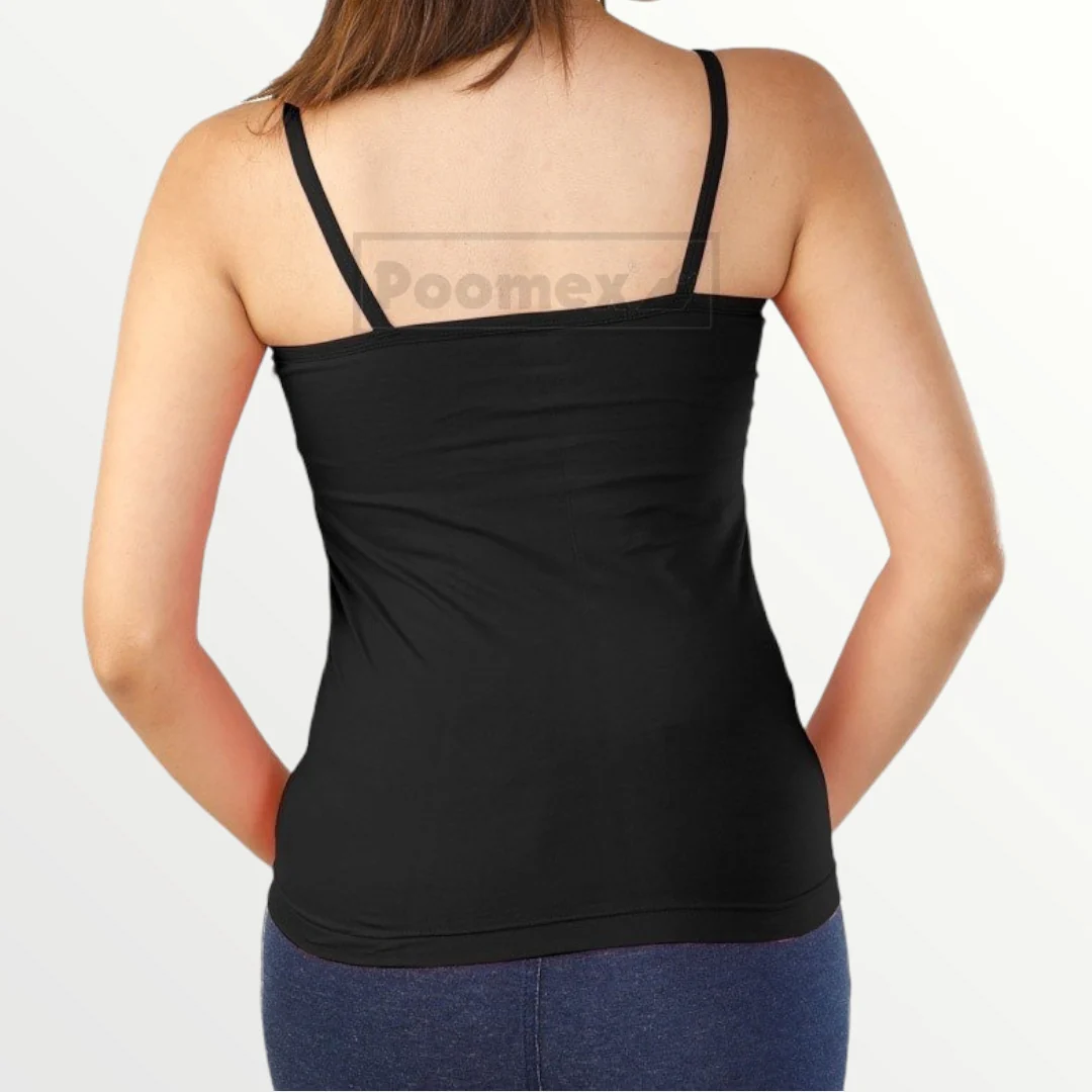 Poomex Comfed Cotton Ladies Slip Comisole Black, White, Skin Colour - Image 3