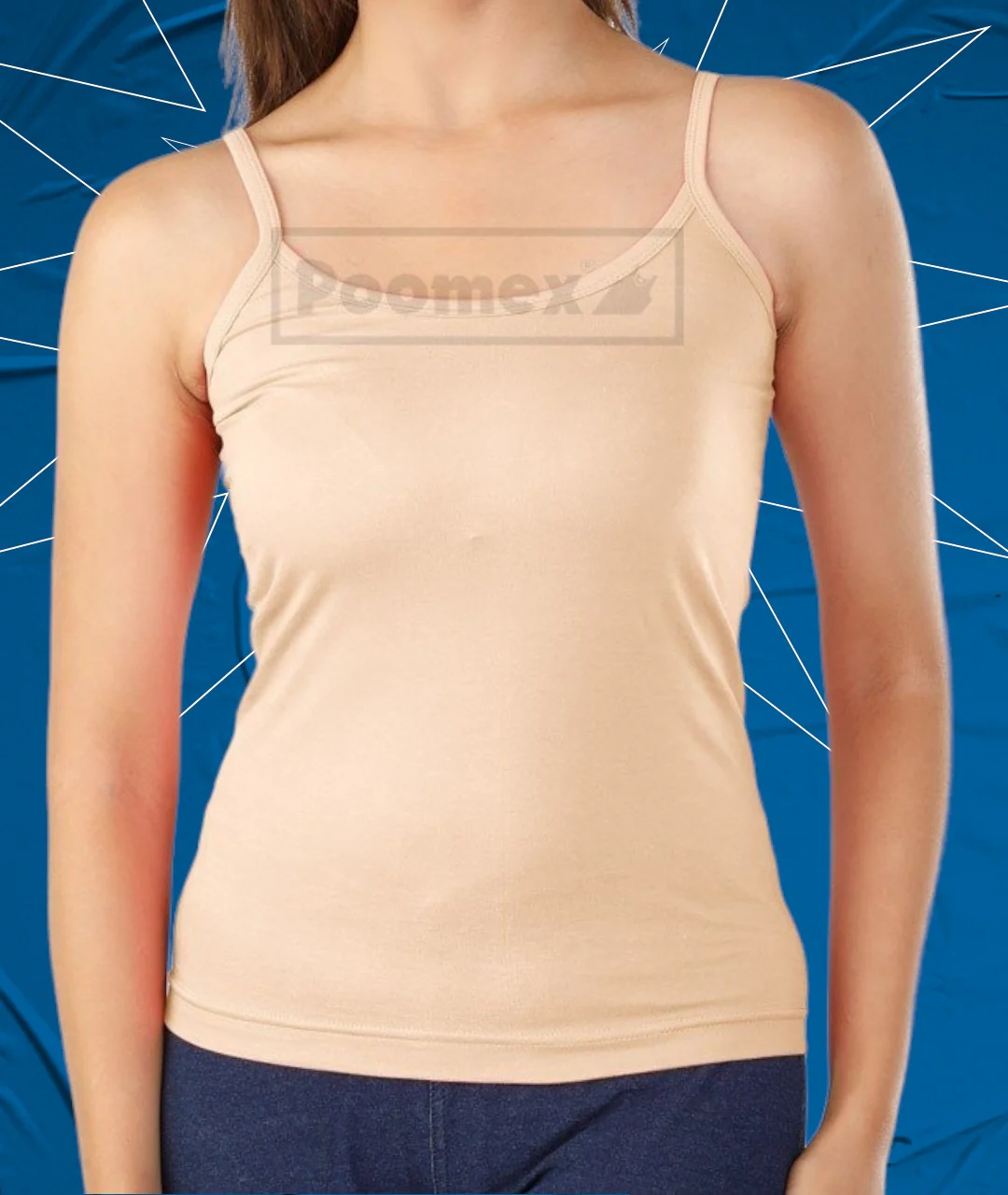Poomex Comfed Cotton Ladies Slip Comisole Black, White, Skin Colour - Image 4