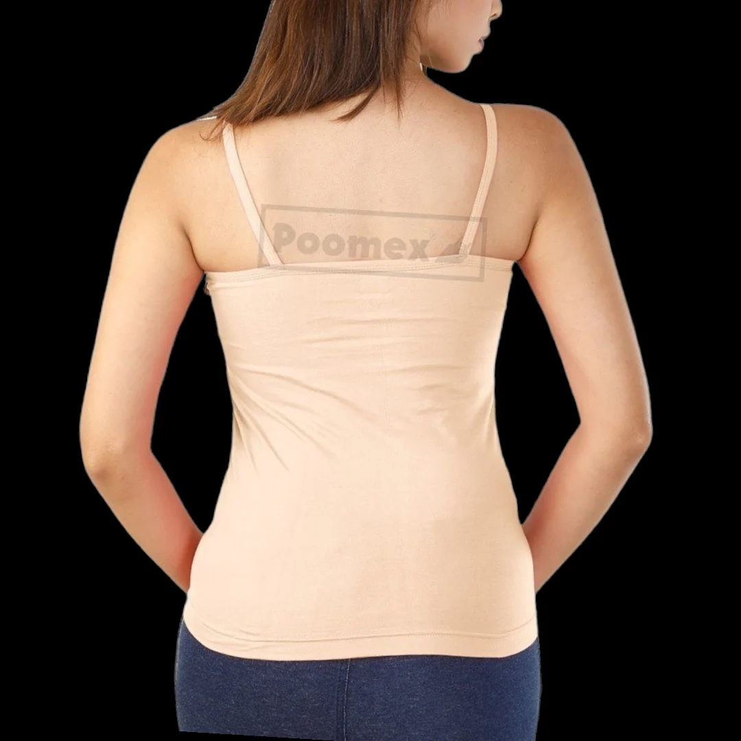 Poomex Comfed Cotton Ladies Slip Comisole Black, White, Skin Colour - Image 5