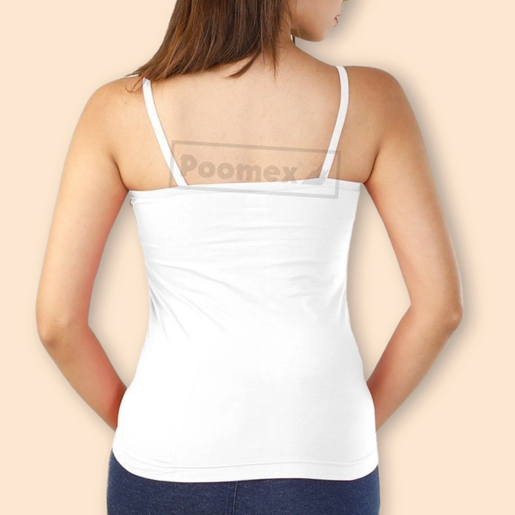 Poomex Comfed Cotton Ladies Slip Comisole Black, White, Skin Colour - Image 7
