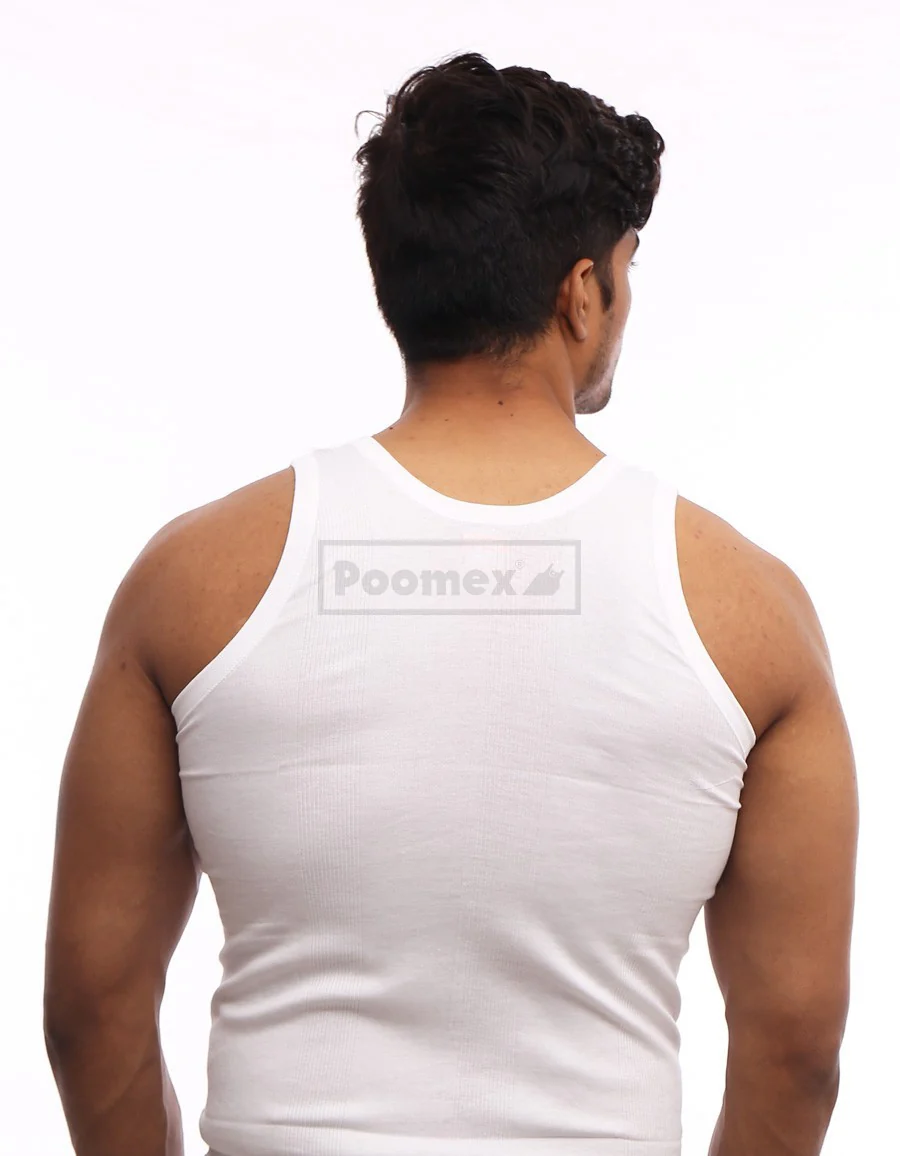 Poomex Gents Flex Rib Cotton Vest – Sleeveless Gym & Everyday Innerwear for Men# - Image 4