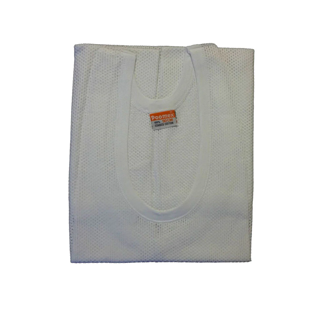 Poomex Men’s White Netted Vest – 100% Combed Cotton, Breathable & Comfortable - Image 5