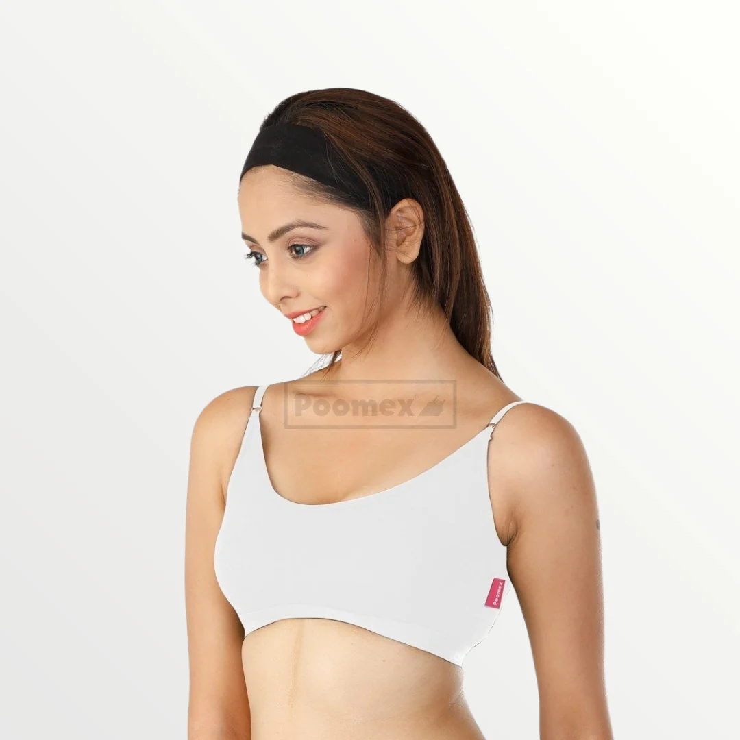 Poomex Ladies Teen Bra (Pack of 3) Black, Skin, White Colours - Image 3