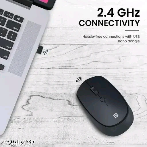 Portronics Wireless Mouse - Black, Compatible with Desktop - Image 2