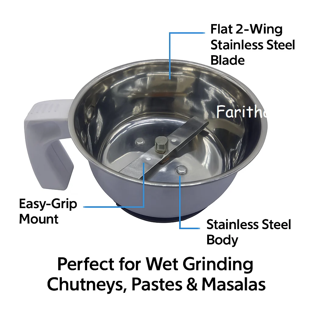 Preethi Genie Compatible Chutney Jar – 500ml Small Grinder Attachment - Image 3