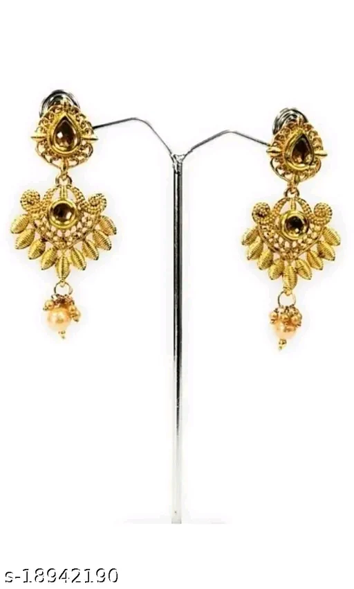 Princess Chunky Gold-Plated Haram & Earrings Set with Pearls – Adjustable - Image 4