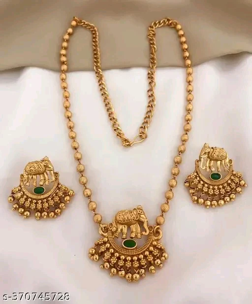 Princess Chunky Colorful Jewellery Set - Elegant Gold-Plated Necklace & Earrings with Adjustable Fit
