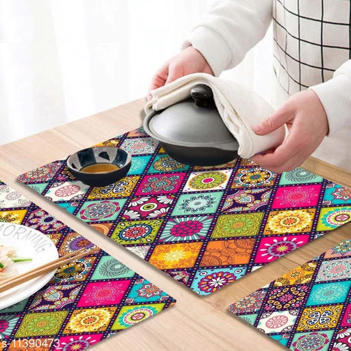 PVC Printed Water and Heat-Proof Table Placemat (Set of 6)* - Image 2