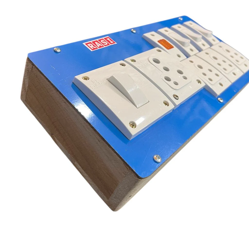RASI Wooden Extension Switch Board with 1×15A & 3×5A Sockets with Indicator - Image 2