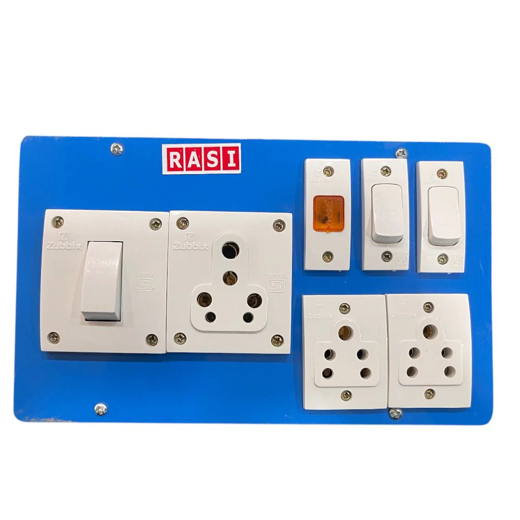 RASI Wooden Extension Switch Board with 2×5A & 1×15A Socket and Indicator