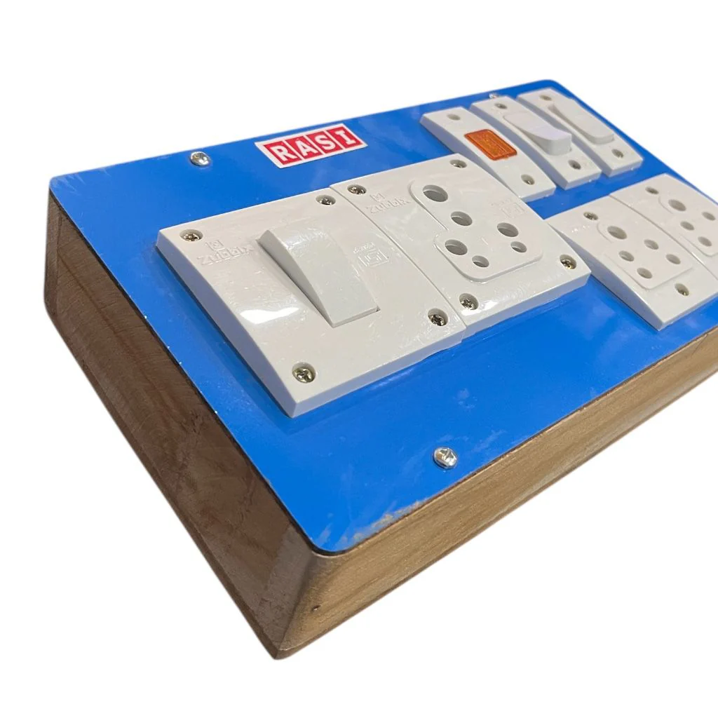 RASI Wooden Extension Switch Board with 2×5A & 1×15A Socket and Indicator - Image 2