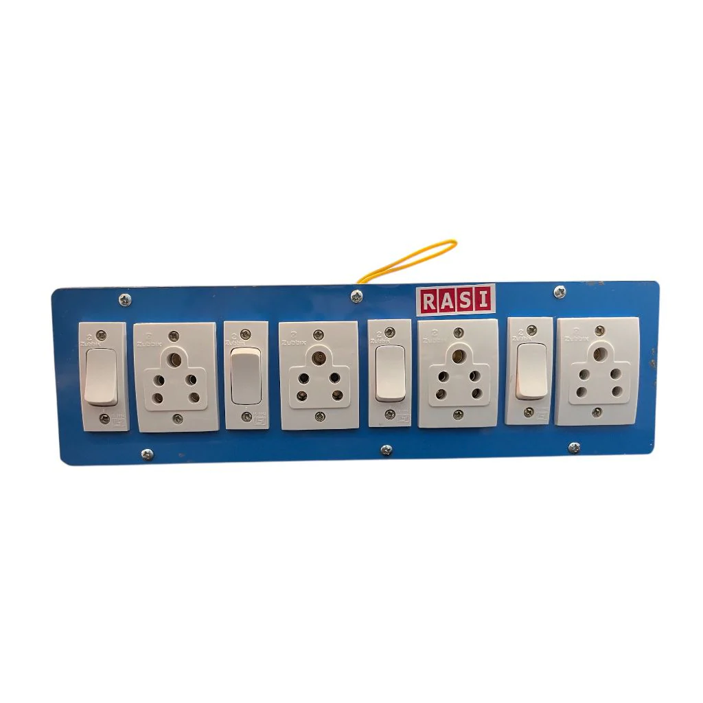 RASI Wooden Extension Switch Board with 4 × 5 Amp Sockets – Heavy Duty