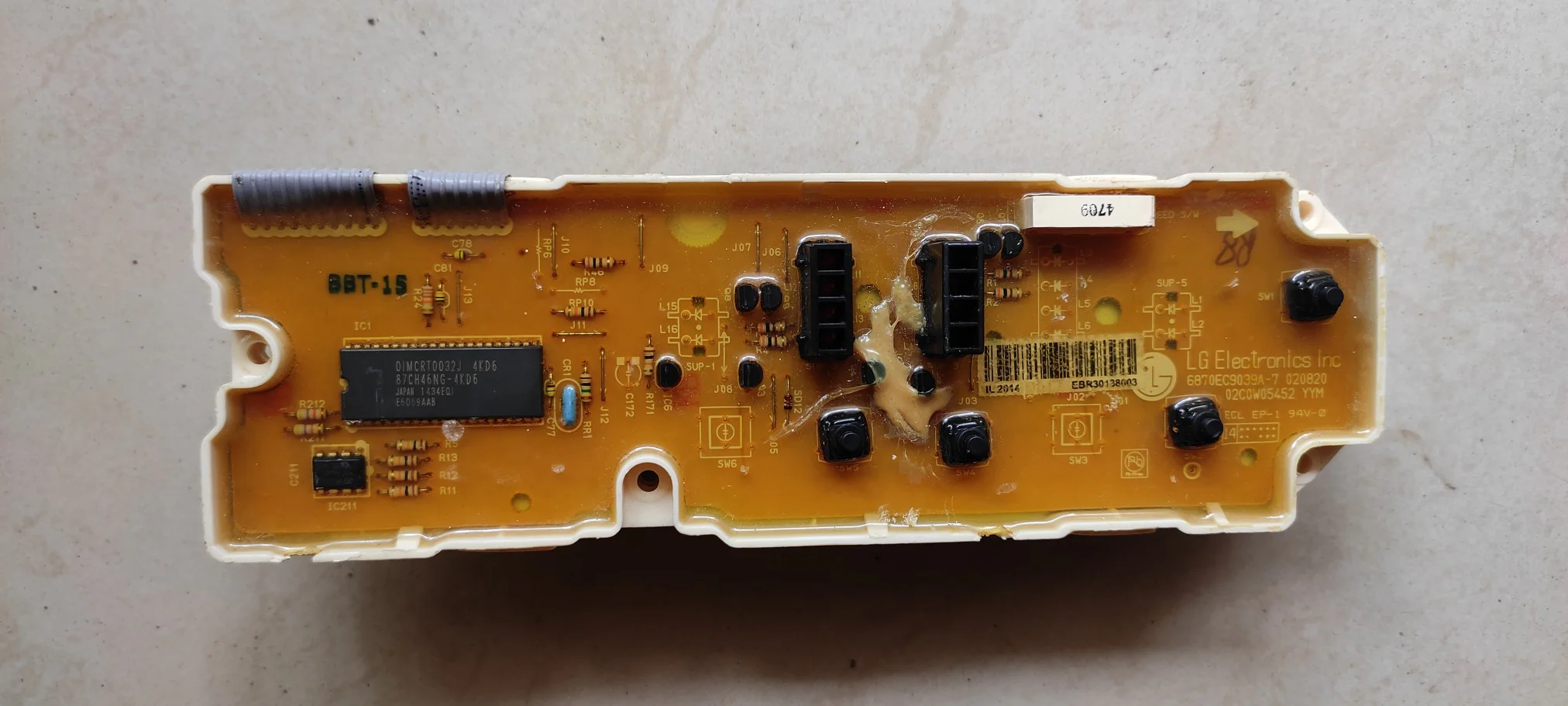 Original LG Washing Machine PCB – AAA Refurbished 4 Button Board# - Image 3