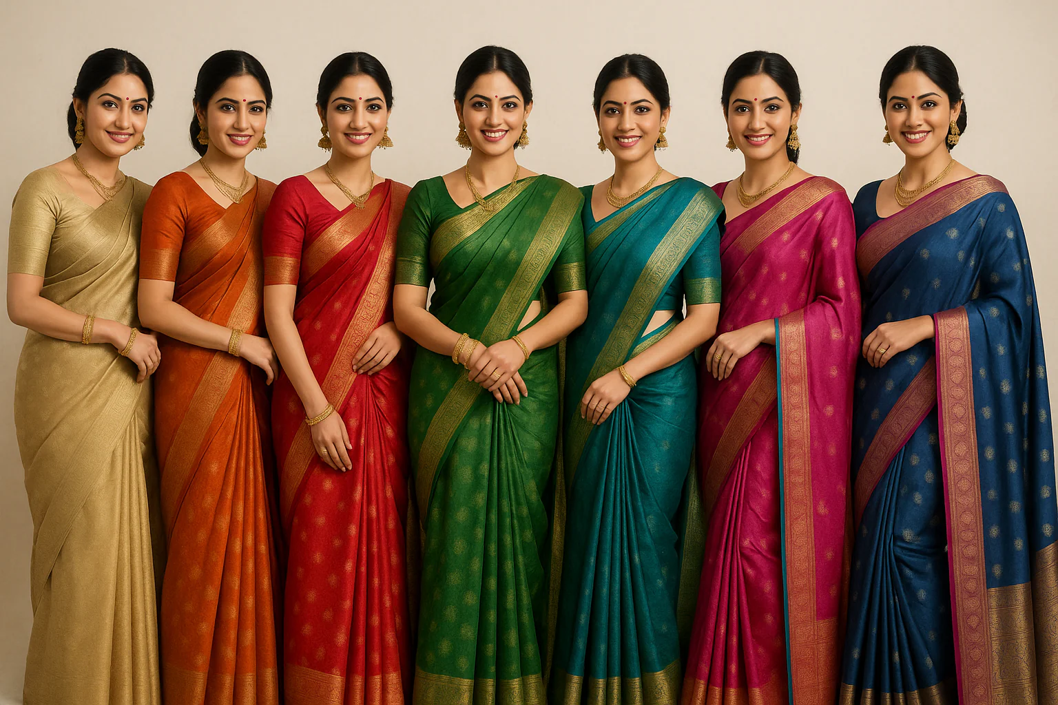 Brown Colour Group Saree - Image 3